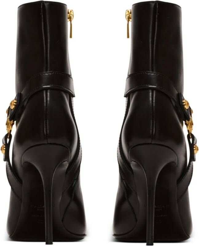 Balmain Gehakte kalfsleren Eva enkellaarzen Black Dames