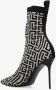 Balmain Skye stretch gebreide enkellaarzen met monogram Black Dames - Thumbnail 4