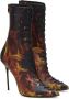 Balmain Uria ankle boots in Fire print leather Oranje Dames - Thumbnail 2