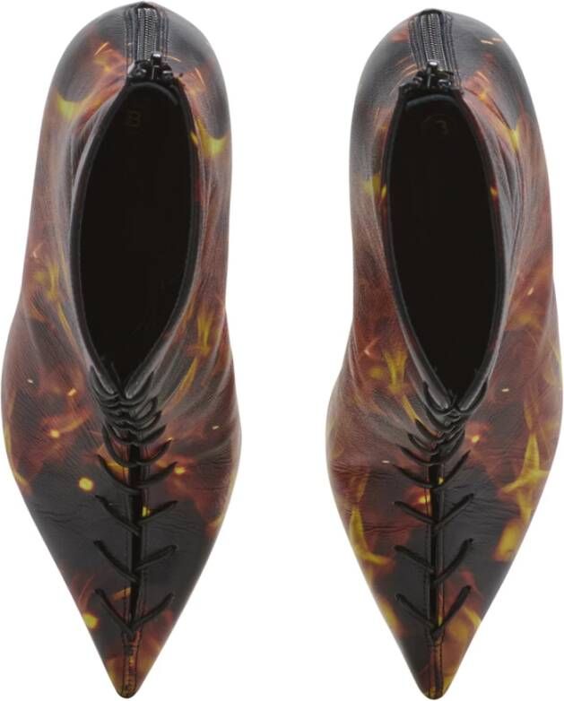 Balmain Uria ankle boots in Fire print leather Oranje Dames