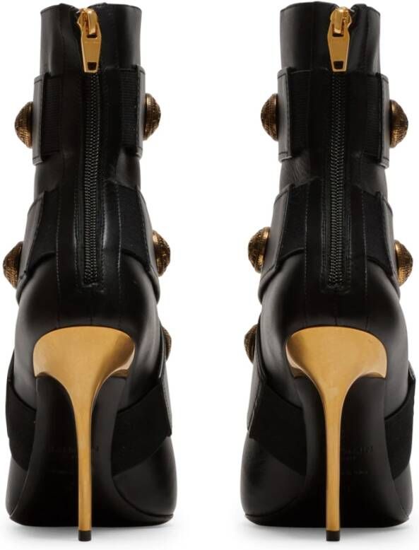 Balmain Alma leather ankle boots Zwart Dames