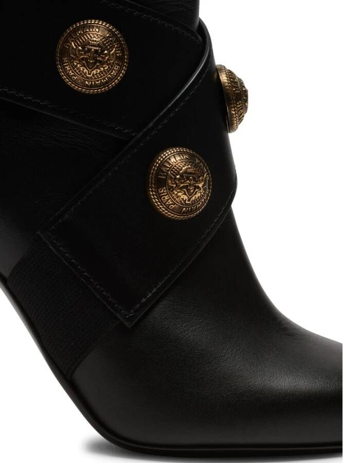 Balmain Alma leather ankle boots Zwart Dames