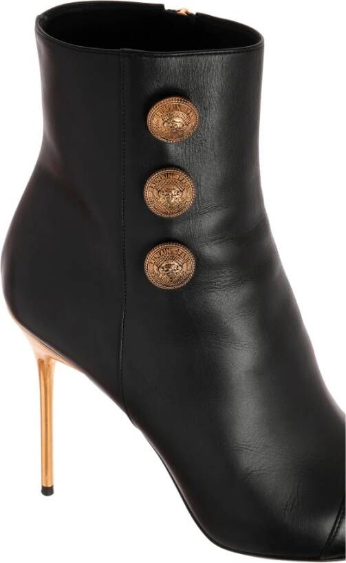 Balmain Stiletto enkellaarzen verfraaid met knoop Zwart - Foto 5