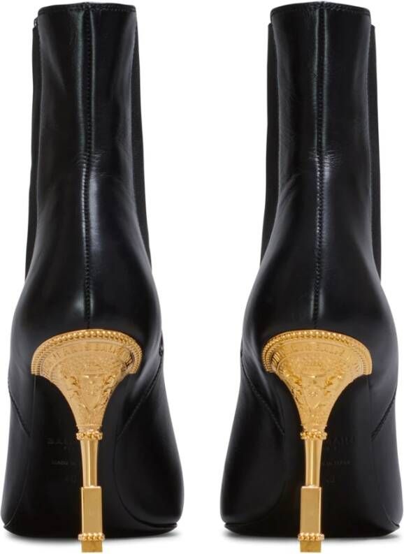 Balmain Moneta leather ankle boots Zwart Dames