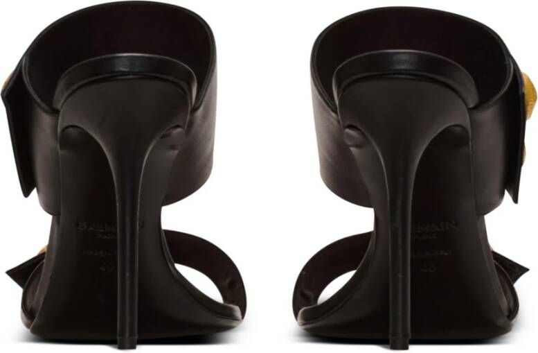 Balmain Heeled Eva-muiltjes van kalfsleer Black Dames