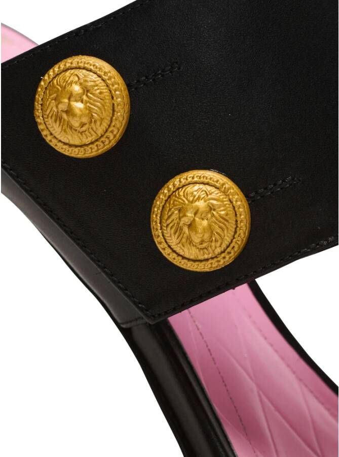 Balmain Heeled Eva-muiltjes van kalfsleer Black Dames