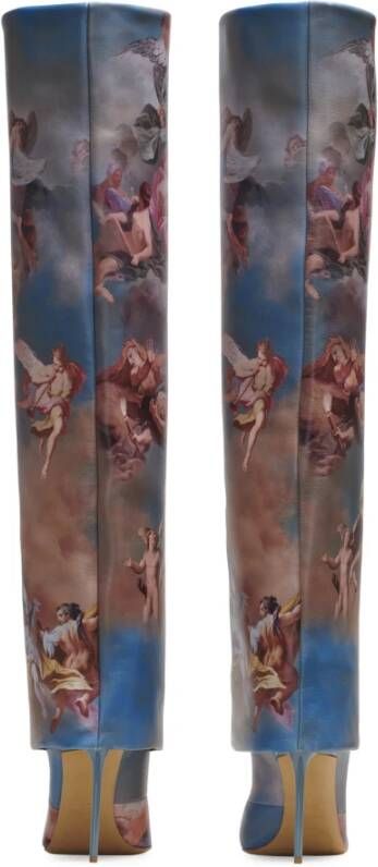 Balmain Ariel laarzen in Sky print leer Meerkleurig Dames