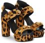 Balmain Ava leopard print leather platform sandals Bruin Dames - Thumbnail 7