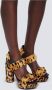 Balmain Ava leopard print leather platform sandals Bruin Dames - Thumbnail 11