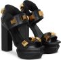 Balmain Ava leather platform sandals Black Dames - Thumbnail 2