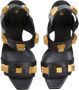 Balmain Ava leather platform sandals Black Dames - Thumbnail 3