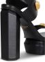 Balmain Ava leather platform sandals Black Dames - Thumbnail 5