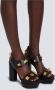 Balmain Ava leather platform sandals Black Dames - Thumbnail 6