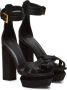 Balmain Zwarte Satijnen Sandalen met Gouden Gesp Black Dames - Thumbnail 2