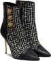 Balmain Jacquard monogram and leather Roni ankle boots Black Dames - Thumbnail 2
