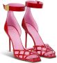 Balmain Lakleren Uma sandalen met opengewerkt rooster Red Dames - Thumbnail 2