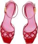 Balmain Lakleren Uma sandalen met opengewerkt rooster Red Dames - Thumbnail 4