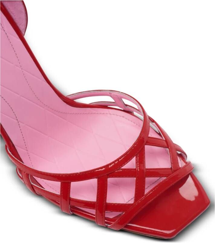 Balmain Lakleren Uma sandalen met opengewerkt rooster Red Dames