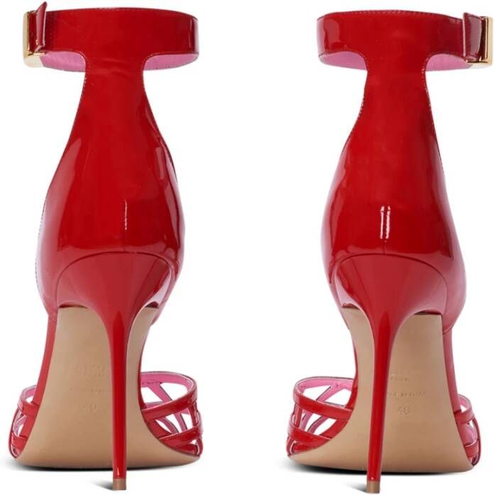 Balmain Lakleren Uma sandalen met opengewerkt rooster Red Dames