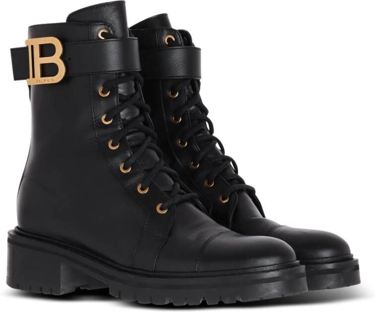 Balmain Ranger leren combat boots Zwart - Foto 4
