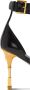Balmain Goudkleurige Leren Sandalen Black Dames - Thumbnail 6