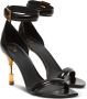 Balmain Goudkleurige Leren Sandalen Black Dames - Thumbnail 7
