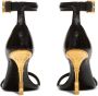 Balmain Goudkleurige Leren Sandalen Black Dames - Thumbnail 8
