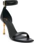 Balmain Goudkleurige Leren Sandalen Black Dames - Thumbnail 4