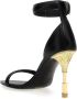 Balmain Goudkleurige Leren Sandalen Black Dames - Thumbnail 3