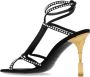 Balmain Moneta suède en kristallen sandalen Black Dames - Thumbnail 9