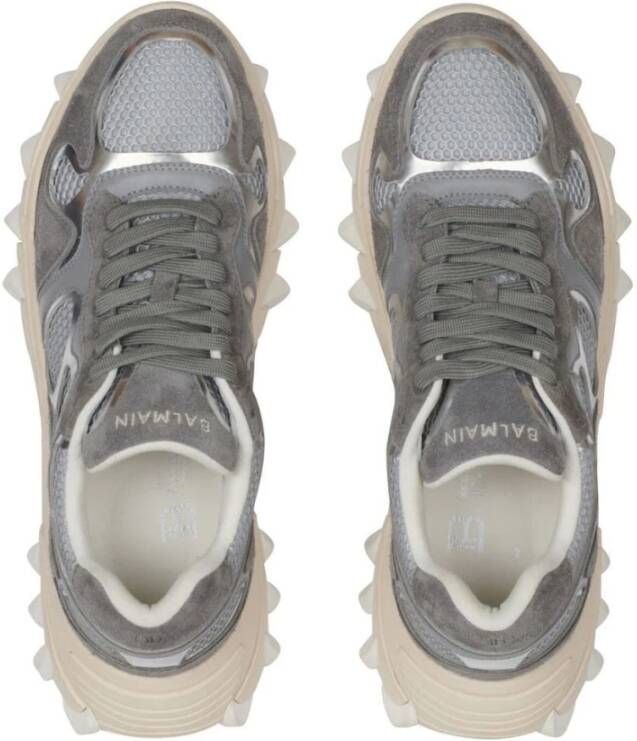 Balmain Panelled Chunky Sneakers met Mesh Detail Gray Dames