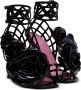 Balmain Patentleren Eden sandalen met open grid en bloemen Black Dames - Thumbnail 3