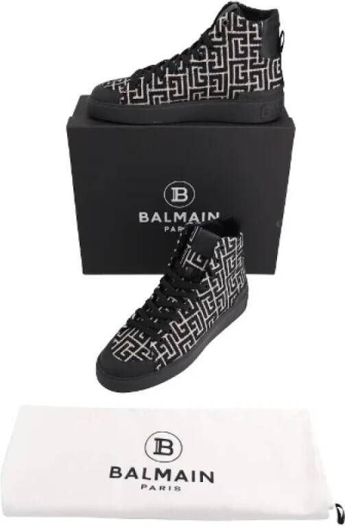Balmain Pre-owned Cotton sneakers Black Heren