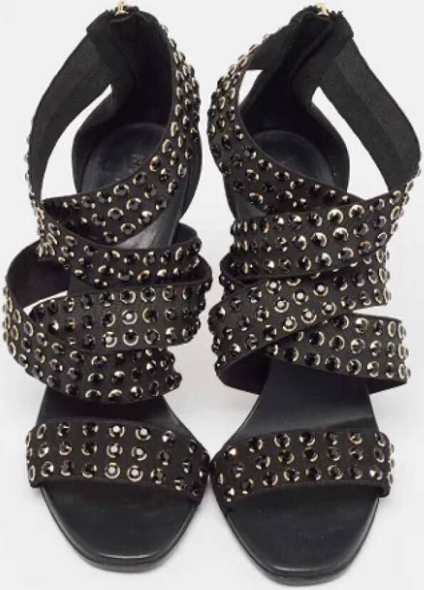 Balmain Pre-owned Fabric sandals Black Dames