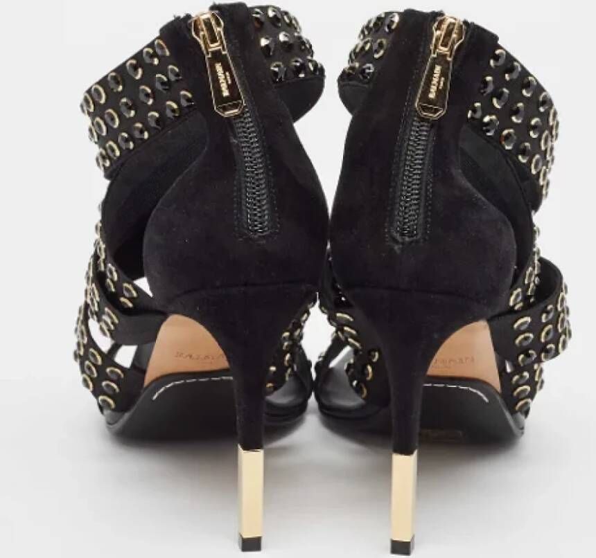 Balmain Pre-owned Fabric sandals Black Dames
