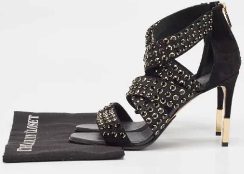 Balmain Pre-owned Fabric sandals Black Dames