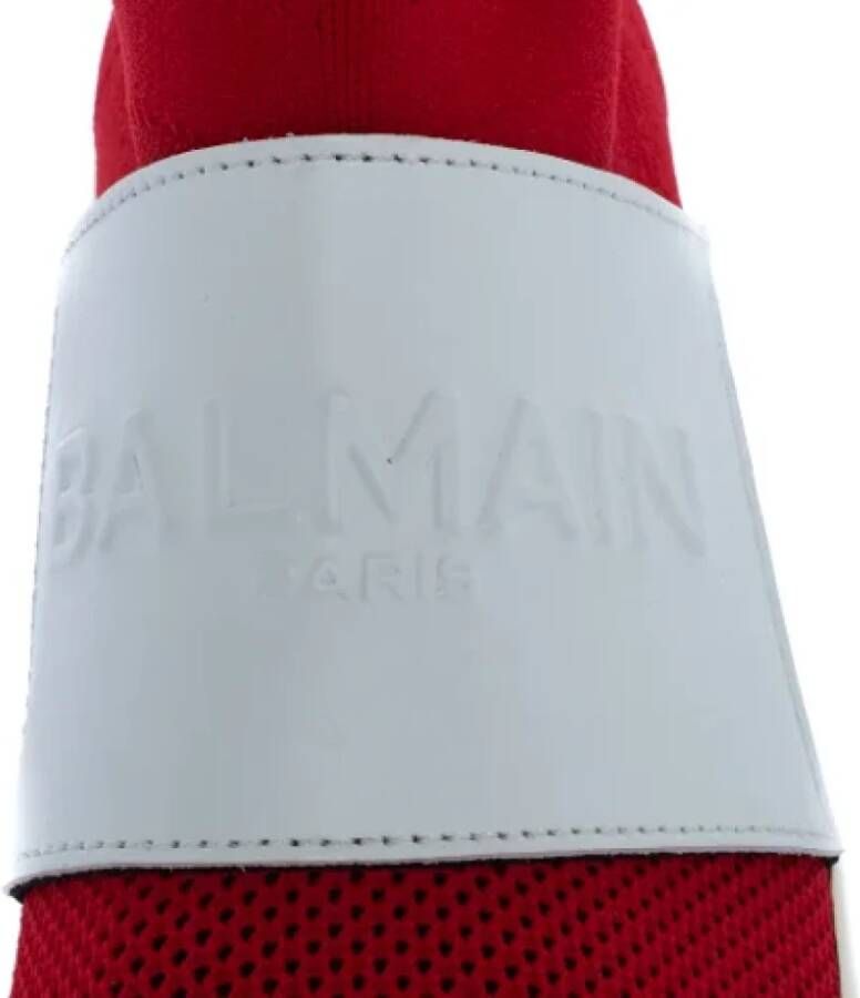 Balmain Pre-owned Fabric sneakers Red Dames