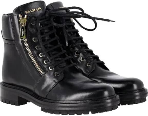 Balmain Pre-owned Leather boots Black Heren