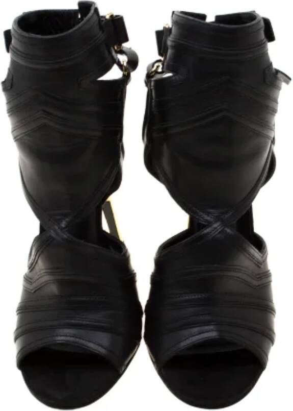 Balmain Pre-owned Leather sandals Black Dames