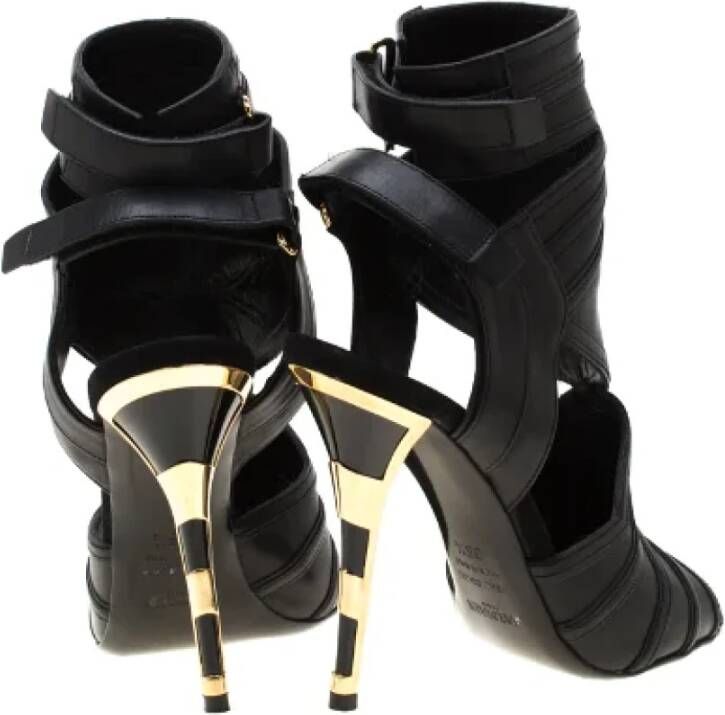 Balmain Pre-owned Leather sandals Black Dames