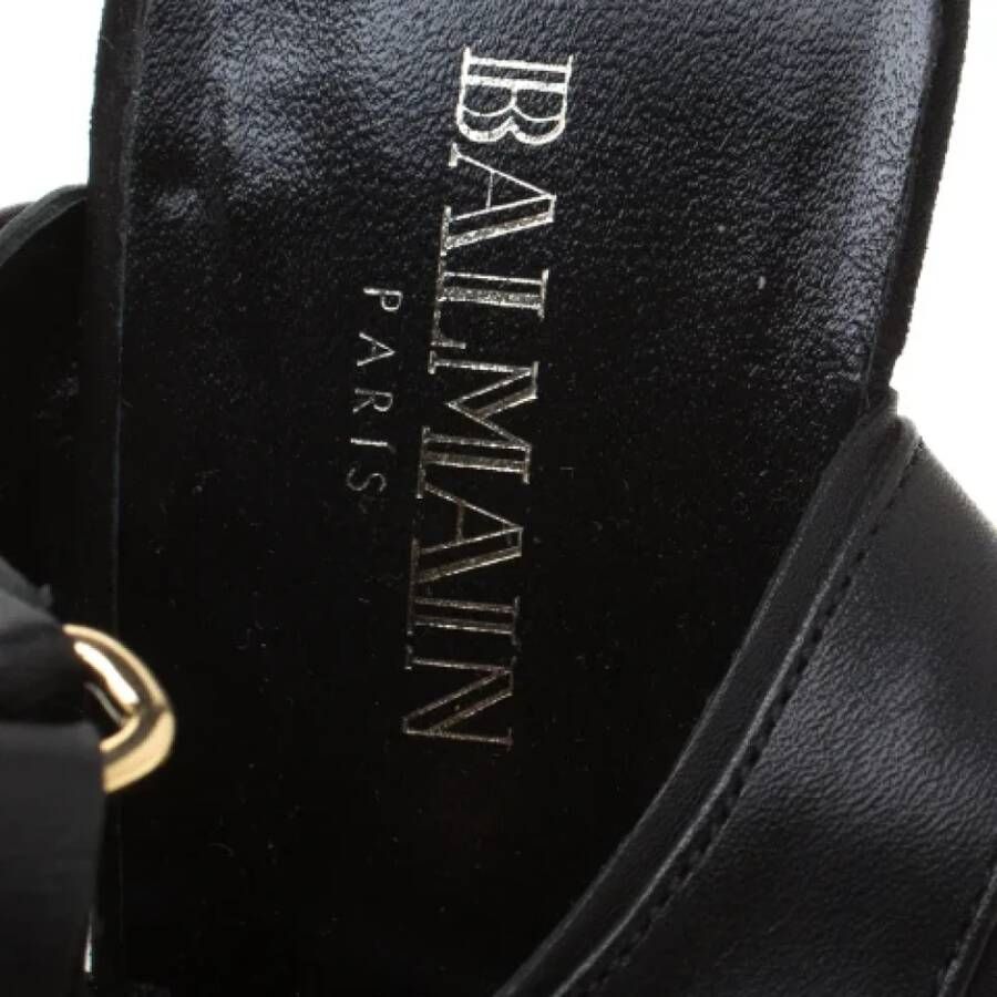 Balmain Pre-owned Leather sandals Black Dames
