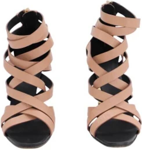 Balmain Pre-owned Leather sandals Pink Dames