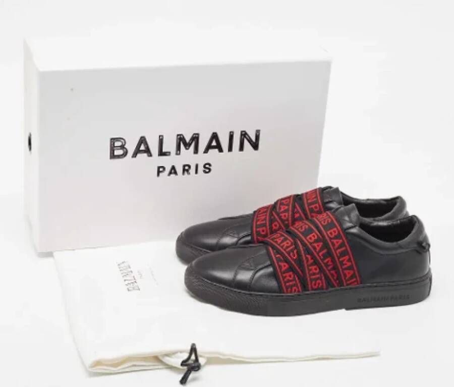 Balmain Pre-owned Leather sneakers Black Dames