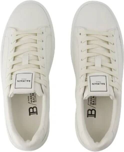 Balmain Pre-owned Leather sneakers White Heren
