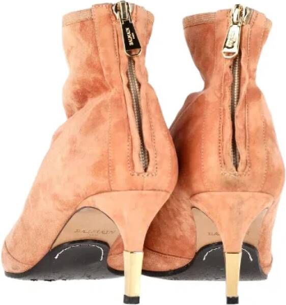 Balmain Pre-owned Suede boots Pink Dames