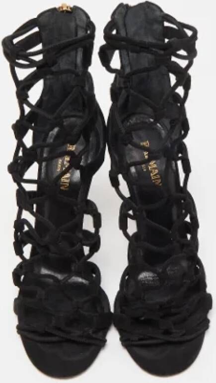 Balmain Pre-owned Suede sandals Black Dames