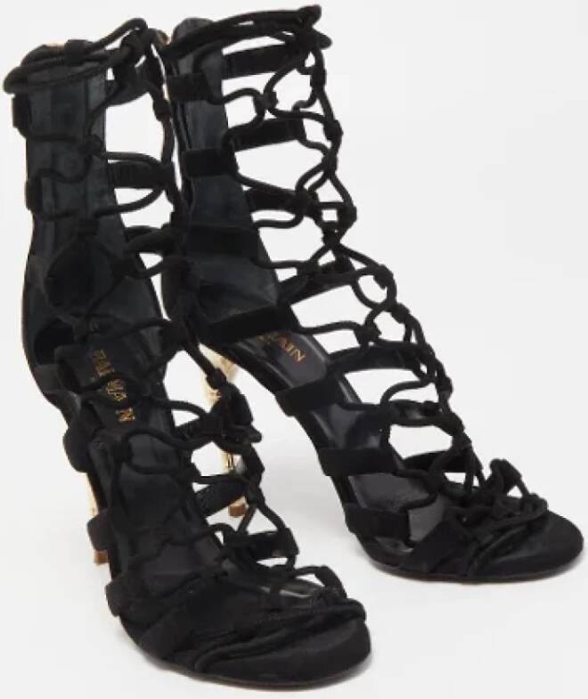 Balmain Pre-owned Suede sandals Black Dames