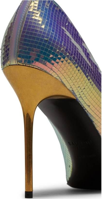 Balmain Ruby iridescent leather stilettos Meerkleurig Dames