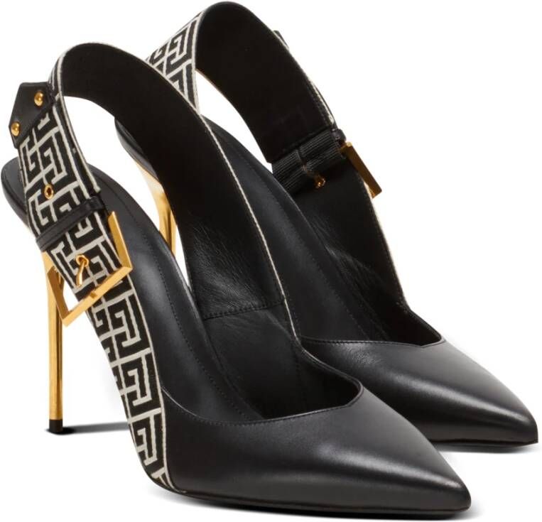Balmain Ruby slingback pumps met monogram Zwart - Foto 2