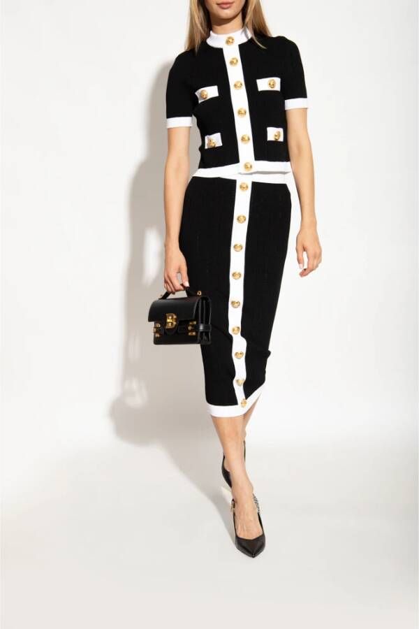 Balmain Ruby slingback pumps met monogram Zwart - Foto 7